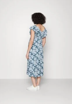 Midi V Flared Dress Witrh Ruffle Sleevees - Robe En Jersey - Dark Blue/Blue -Anna Field 0339ed7db2dd4cfaab1930f7c9a6582f