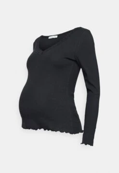 Maternity Ribbed Longsleeve Lace - T-Shirt À Manches Longues - Black -Anna Field 053a0aa839a44e58a70e048e07c380a0
