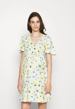 Anna Field 49 Woven Chiffon Wrap Dress - Robe De Jour - White/Light Blue