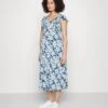 Midi V Flared Dress Witrh Ruffle Sleevees - Robe En Jersey - Dark Blue/Blue 2 Midi V Flared Dress Witrh Ruffle Sleevees - Robe En Jersey - Dark Blue/Blue -Anna Field 1379d4e3dc1944e585033d65837a5a94