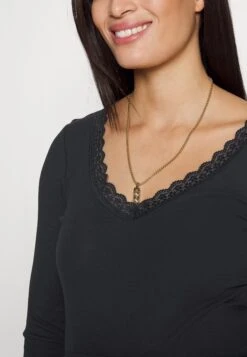 Maternity Ribbed Longsleeve Lace - T-Shirt À Manches Longues - Black -Anna Field 39164d4bb45e4d709b6f469b9fcf8d72