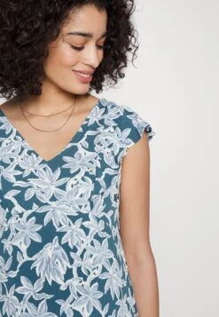 Midi V Flared Dress Witrh Ruffle Sleevees - Robe En Jersey - Dark Blue/Blue -Anna Field 3e624a7562d3474eb634dd22da87092f