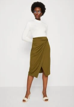 Anna Field Front Knot Midi Skirt - Jupe Crayon - Khaki 11 Anna Field Front Knot Midi Skirt - Jupe Crayon - Khaki -Anna Field 461ee7207cb243998c18cf265d0ad4bd