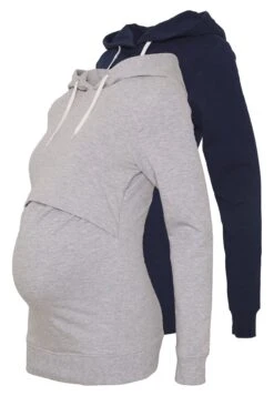 2 Pack Nursing Hoodie - Sweat À Capuche - Light Grey/Dark Blue