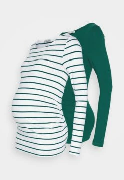 2 Pack - T-Shirt À Manches Longues - White/Dark Green -Anna Field 8e87d367b68e47be947469353e3b08b7