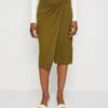 Anna Field Front Knot Midi Skirt - Jupe Crayon - Khaki -Anna Field 933a7b9984fc46649021338a1ef42a76