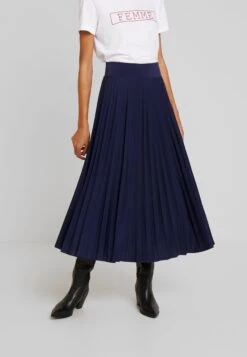 Anna Field Plisse A-Line Midi Skirt - Jupe Trapèze - Maritime Blue