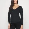 Maternity Ribbed Longsleeve Lace - T-Shirt À Manches Longues - Black -Anna Field db4c8078aeaa469a9c03ba7f483fa35c